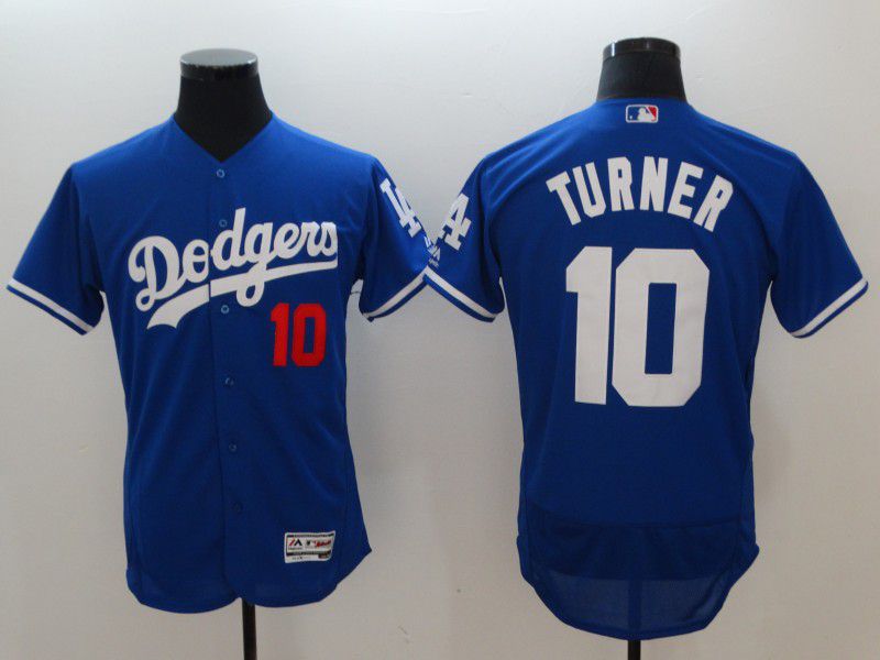 Men Los Angeles Dodgers #10 Turner Blue Elite MLB Jerseys->los angeles dodgers->MLB Jersey